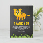 Carte De Remerciements Fête d'anniversaire des enfants au thème de Tigre  (Debout devant)
