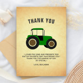 Carte De Remerciements Fête d'anniversaire des enfants avec tracteur de f