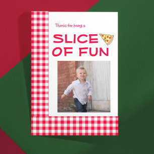 Carte De Remerciements Fête d'anniversaire des enfants Pizza Party