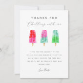 Carte De Remerciements Fête d'anniversaire d'été glace à l'eau (Devant)
