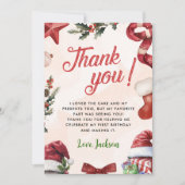 Carte De Remerciements Fête d'anniversaire d'hiver de Noël (Devant)