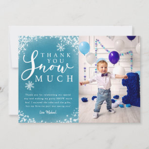 Carte De Remerciements Fête d'anniversaire d'hiver garçon photo