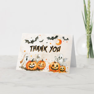 Carte De Remerciements Fête d'anniversaire du Citrouille Halloween