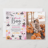 Carte De Remerciements Fête d'anniversaire du Fantôme d'Halloween (Devant)