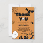 Carte De Remerciements Fête d'anniversaire Éffrayante Halloween Ghost (Devant)