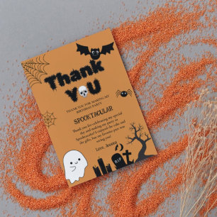 Carte De Remerciements Fête d'anniversaire Éffrayante Halloween Ghost