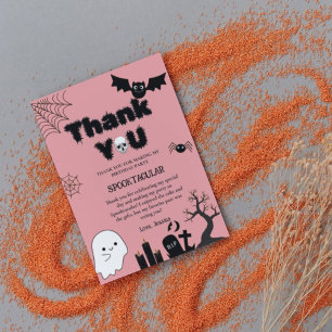 Carte De Remerciements Fête d'anniversaire Éffrayante Halloween Ghost