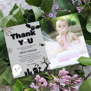 Carte De Remerciements Fête d'anniversaire Éffrayante Halloween Ghost