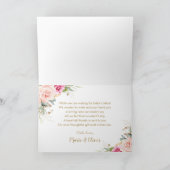 Carte De Remerciements Fête d'anniversaire élégante avec thé à la rose pâ (Intérieur)