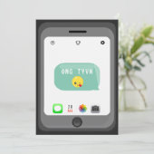 Carte De Remerciements Fête d'anniversaire Emoji (Debout devant)