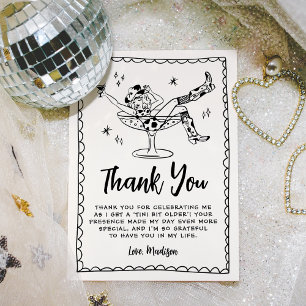 Carte De Remerciements Fête d'anniversaire fantaisiste un peu plus âgée