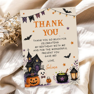 Carte De Remerciements Fête d'anniversaire fantôme d'Halloween épouvantab
