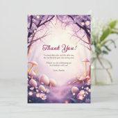 Carte De Remerciements Fête d'anniversaire fille champignon oeuf de Pâque (Debout devant)