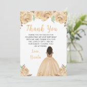 Carte De Remerciements Fête d'anniversaire florale de la princesse Peach  (Debout devant)