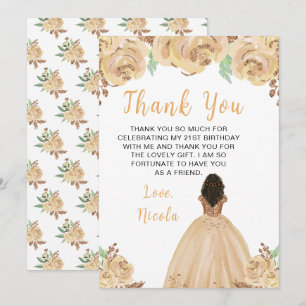Carte De Remerciements Fête d'anniversaire florale de la princesse Peach 