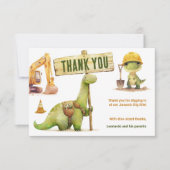 Carte De Remerciements Fête d'anniversaire garçon Zone de Construction Ju (Devant)