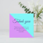 Carte De Remerciements Fête d'anniversaire jumelle dans l'espace (Debout devant)