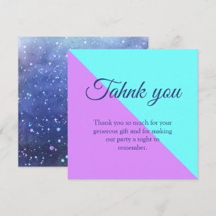 Carte De Remerciements Fête d'anniversaire jumelle dans l'espace