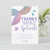 Carte De Remerciements Fête d'anniversaire Magique Mermaid Splash (Debout devant)