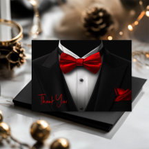 Fête d'anniversaire Mens Red Black Tuxedo