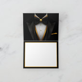 Carte De Remerciements Fête d'anniversaire Mens Tuxedo Black Gold (Intérieur)