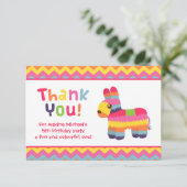 Carte De Remerciements Fête d'anniversaire mexicaine de fiesta de Pinata (Debout devant)
