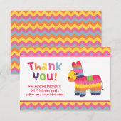 Carte De Remerciements Fête d'anniversaire mexicaine de fiesta de Pinata (Devant / Derrière)