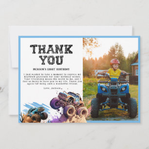 Carte De Remerciements Fête d'anniversaire Monster Truck