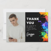 Carte De Remerciements Fête d'anniversaire paintball (Devant)