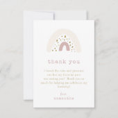Carte De Remerciements Fête d'anniversaire pastel arc-en-ciel bohème rose (Devant)