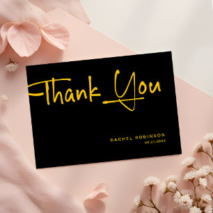 Carte De Remerciements Fête d'anniversaire personnalisée pour adulte Noir