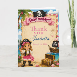 Carte De Remerciements Fête d'anniversaire pirate