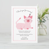 Carte De Remerciements Fête d'anniversaire pour enfants avec thème de cha (Debout devant)