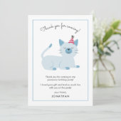 Carte De Remerciements Fête d'anniversaire pour enfants de chats Mignon (Debout devant)