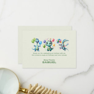 Carte De Remerciements Fête d'anniversaire pour enfants dinosaures