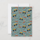 Carte De Remerciements Fête d'anniversaire pour garçons voiture de course (Dos)