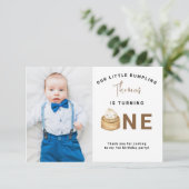 Carte De Remerciements Fête d'anniversaire pour le premier anniversaire d (Debout devant)