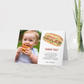 Carte De Remerciements Fête d'anniversaire premier anniversaire Hot Dog à (Devant)