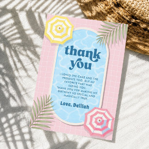 Carte De Remerciements Fête d'anniversaire rose de Palm Springs Summer Po