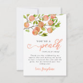 Carte De Remerciements Fête d'anniversaire rustique aux fruits de pêche (Devant)