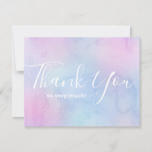 Carte De Remerciements Fête d'anniversaire simple élégant aquarelle paste
