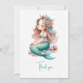 Carte De Remerciements Fête d'anniversaire Sirène de la mer (Devant)