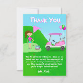 Carte De Remerciements Fête d'anniversaire sur le thème de golf des fille (Devant)