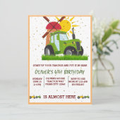 Carte De Remerciements Fête d'anniversaire sur le thème des garçons tract (Debout devant)