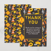 Carte De Remerciements Fête d'anniversaire sur un chantier de constructio (Devant / Derrière)