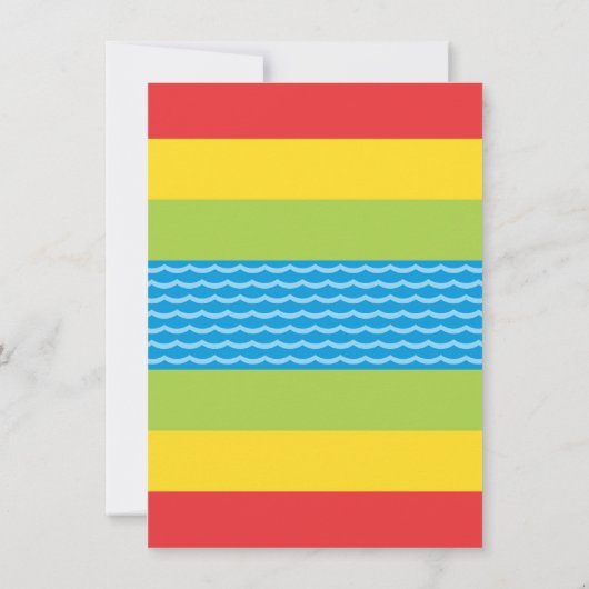 Carte De Remerciements Fête d'anniversaire tableau de craie Piscine Party (Dos)