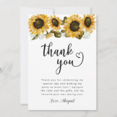 Carte De Remerciements Fête d'anniversaire Tournesol Jaune (Devant)