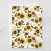 Carte De Remerciements Fête d'anniversaire Tournesol Jaune (Dos)