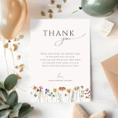 Carte De Remerciements Fête d'anniversaire verticale de plaine de fleurs 