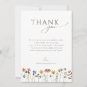 Carte De Remerciements Fête d'anniversaire verticale de plaine de fleurs  (Devant)